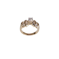 Contemporary Round and Baguette Cut Diamond Ring GIA E VVS2