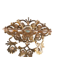 Victorian Etruscan Revival Opal Brooch-Pendant