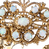 Victorian Etruscan Revival Opal Brooch-Pendant