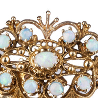 Victorian Etruscan Revival Opal Brooch-Pendant