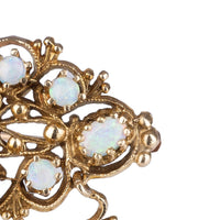 Victorian Etruscan Revival Opal Brooch-Pendant
