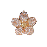 Rose gold cherry blossom with greenish-yellow gold accents