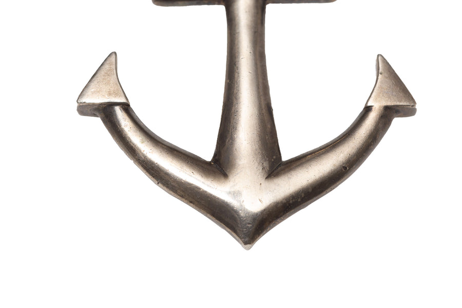 bottom of the aged silver anchor