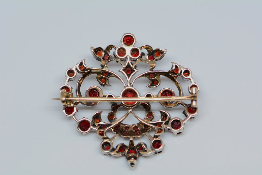 back of the brooch showing the gold topped silver
